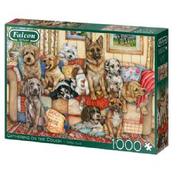FALCON CASSE-TÊTE  1000 PIÈCES - RASSEMBLEMENT DE CHIENS SUR LE SOFA #71-11293